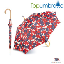 Guarda-chuvas de madeira moderna do punho guarda-chuva da vara de passeio Guarda-chuvas de madeira moderna do punho guarda-chuva da vara de passeio da luz
